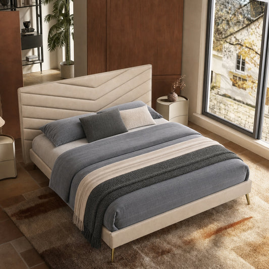 1200LBS Silent Solid Slats Double Platform Bed