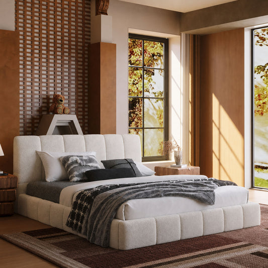 Tufted Teddy Velvet High-Weight Silent Platform Bed