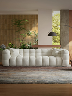 99.6" Comfy Boucle Upholstered Sofa Couch, Tufted Cozy 3-Seater Deep Seat Cloud-Feel Couch, Modern Oversized Loveseat  for Living Room Apartment Office