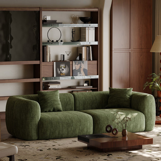 110.24" Large Couch, Comfy Upholstered Loveseat with Extra Deep Seats, Chenill Sofa