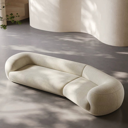 110.24" Curved Couch, 4-Seater Modern Sofa, Comfy Cloud-Feel Upholstered 4 Seat Leisure Sofa