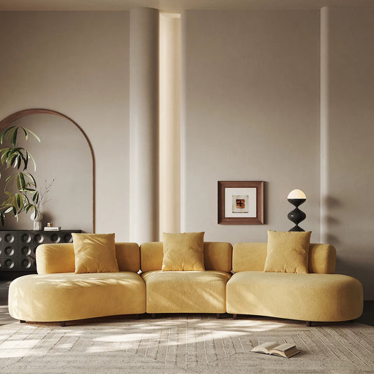 Oversized Sectional Cloud-Feel Couch, Modern Curved Modular Sectional Sofa with Deep Seat