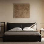 Queen Size Faux Leather Platform Bed with Wood Slats, Heavy Duty Mattress Foundation, No Box Spring Needed, Noise-Free, Easy Assembly,