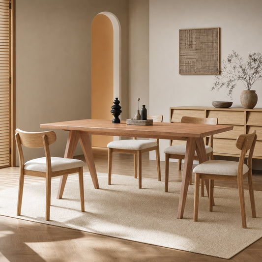 63inch Casual Stylish Natural Finish Rectangular Wooden Dining Table 1pc Mid-Century Modern Kitchen Dining Furniture