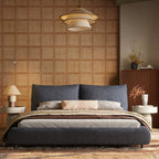 Queen Size Upholstered Platform Bed Frame with Soft Headboard, Modern Chenille Fabric Bed, No Box Spring Needed