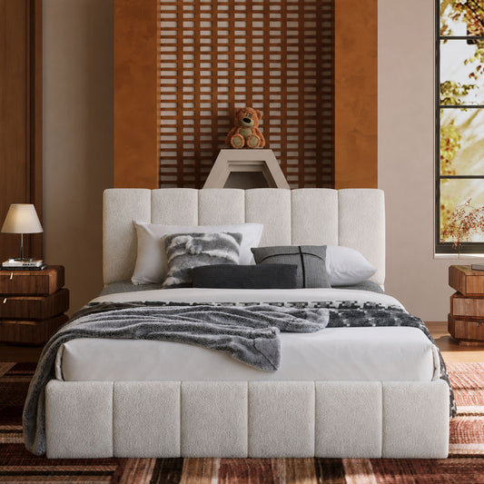 Tufted Teddy Velvet High-Weight Silent Platform Bed