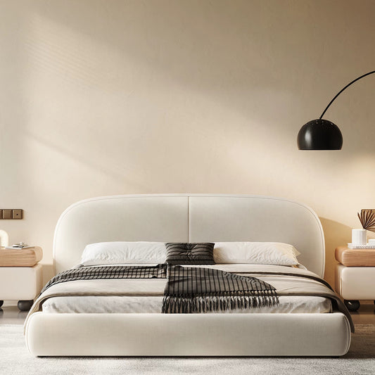 Queen Size Cloud-Feel Bed Frame with Soft Headboard, Thickened Footboard