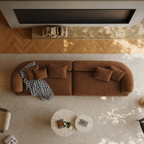 Camel Sectional Sofa – 110" Length, 2000 lbs Capacity | Solid Wood Frame, High Rebound Sponge, Removable Washable Flannel | Nordic Modern Style