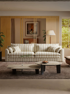 102.36" 3-Seater Linen Sofa, Modern Cloud-Feel Couch with Deep Seat, Comfy Upholstered Sofa for Living Room