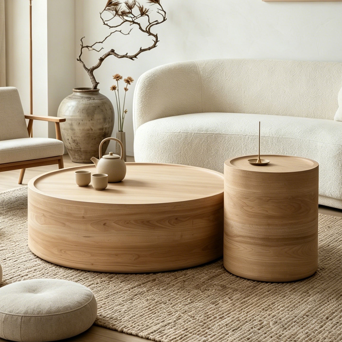 Flat Wide Round Minimalist Display Tabletop