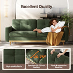 67.7” Loveseat Sofa, Mid Century Modern Decor Love Seat Couches for Living Room, Button Tufted Upholstered Small Couch for Bedroom, Solid and Easy to Install Furniture