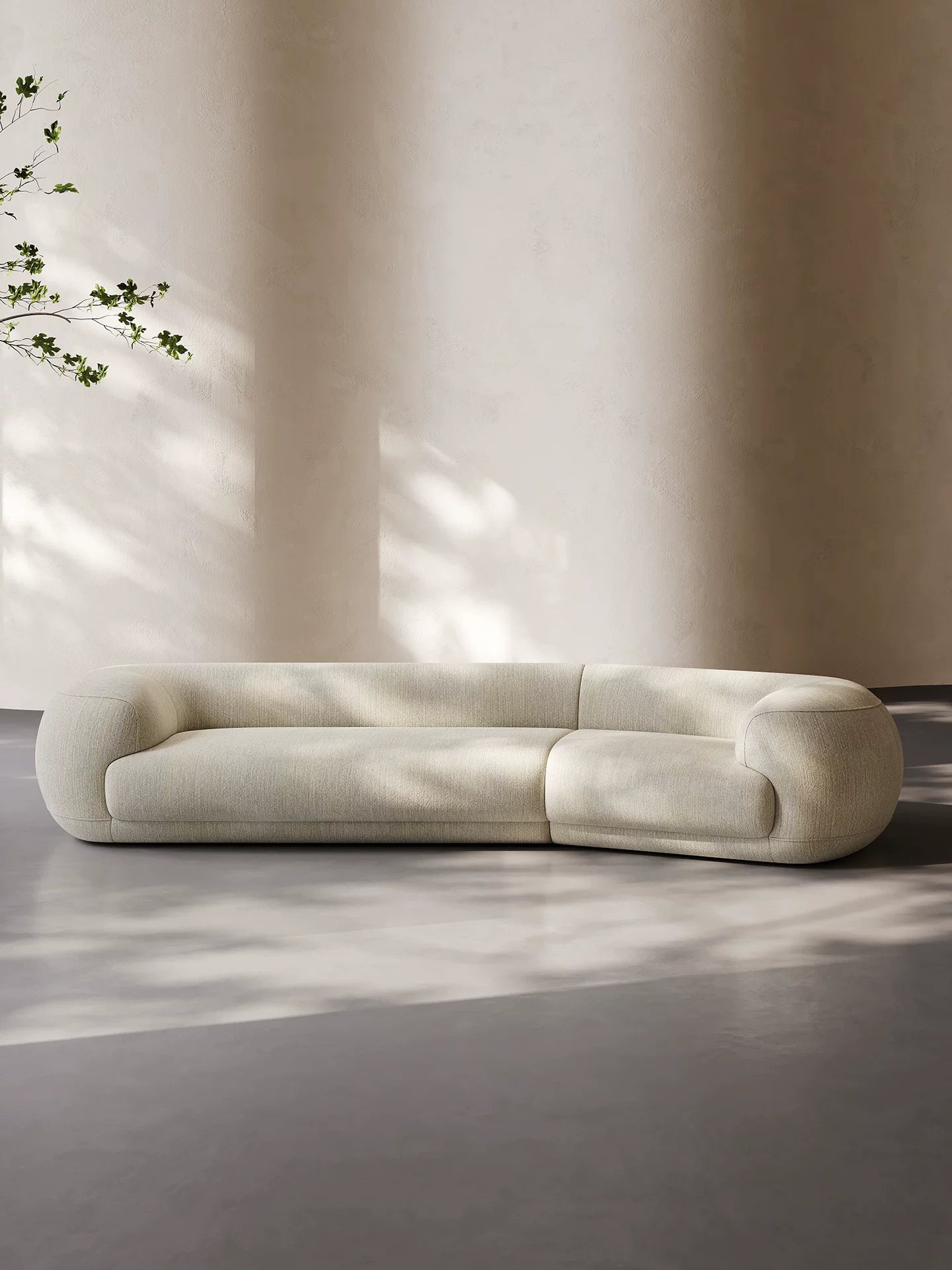 110.24" Curved Couch, 4-Seater Modern Sofa, Comfy Cloud-Feel Upholstered 4 Seat Leisure Sofa Living Room, Bedroom, Office, Apartment