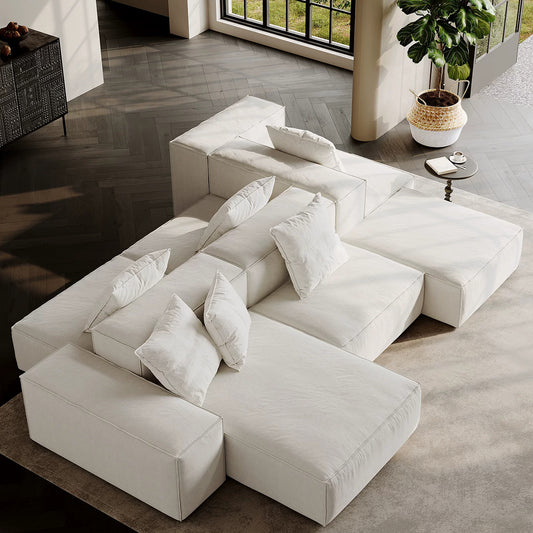 112.6" Cloud-Feel Couch  Love Seat Sofas with Deep Seat, Covers Removable & Washable