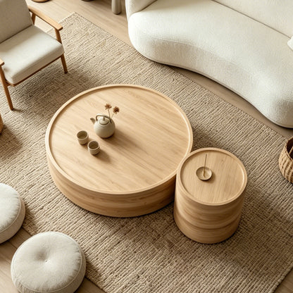 Flat Wide Round Minimalist Display Tabletop
