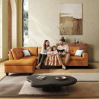 98" Leather Couch L-Shaped Modular – Convertible Sectional Couch with Movable Chaise, Multi-Scene Use for Living Room, Apartment & Office