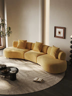 Oversized Sectional Cloud-Feel Couch, Modern Curved Modular Sectional Sofa with Deep Seat, Comfy Cloud-Feel Sofa for Living Room