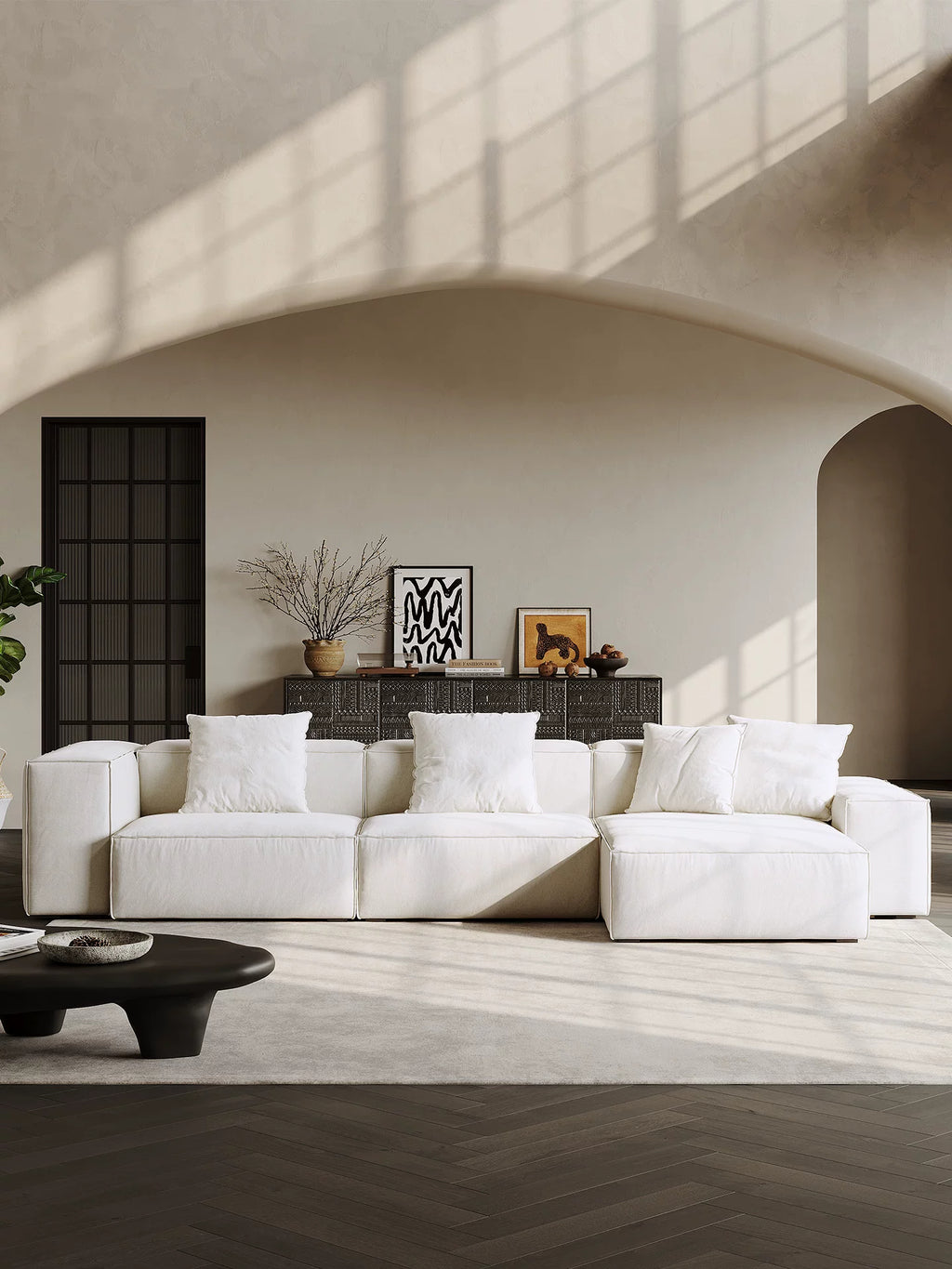 112.6" Cloud-Feel Couch with Deep Seat, Covers Removable & Washable, Love Seat Sofas Furniture for Living Room,