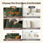 67.7” Loveseat Sofa, Mid Century Modern Decor Love Seat Couches for Living Room, Button Tufted Upholstered Small Couch for Bedroom, Solid and Easy to Install Furniture