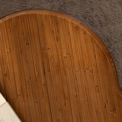 Plum-Blossom Flip-Top Rattan Storage Round Coffee Table