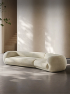 110.24" Curved Couch, 4-Seater Modern Sofa, Comfy Cloud-Feel Upholstered 4 Seat Leisure Sofa Living Room, Bedroom, Office, Apartment