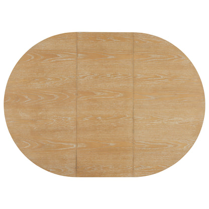 Extendable Farmhouse Round Dining Table – 16" Removable Leaf, Solid Wood, Space-Saving