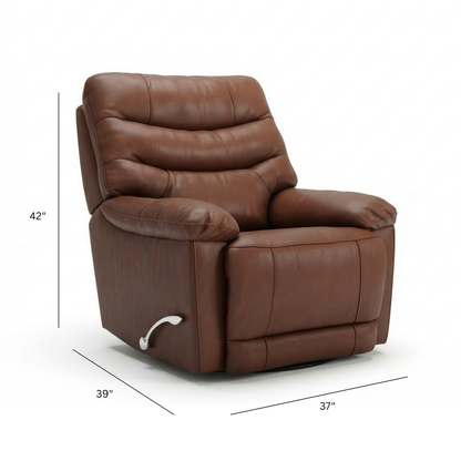 Recline + Retractable Footrest + 360° Swivel｜37"×39" Versatile Faux Leather Lounge Chair – Modern Minimalist, High-Elastic Fill, Living/Study/Balcony/TV Relax Sofa