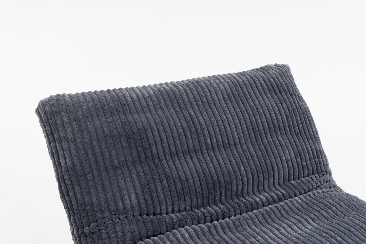 Oversized Corduroy Chaise Lounge with Solid Wood Base (Fixed Style) | 43.3″×57″ Daybed Chair for Balcony & Bedroom