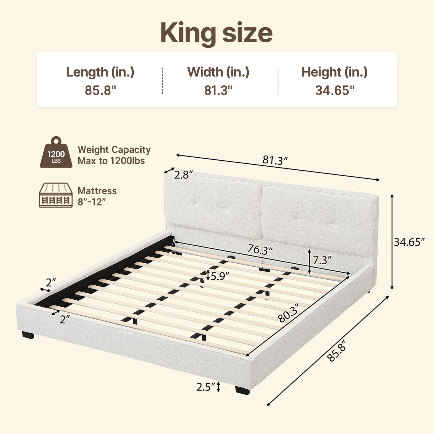 Thick Velvet Bed Silent Slats No Box Spring