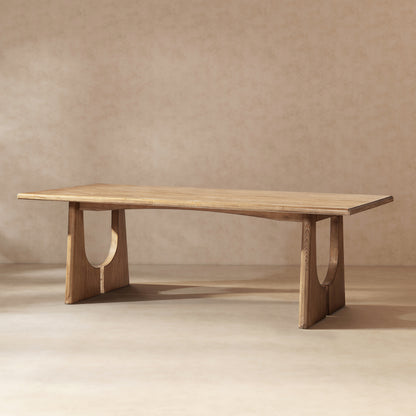 94" 8-Seater Dining Table Antique Natural Brown Reclaimed Pine Wood