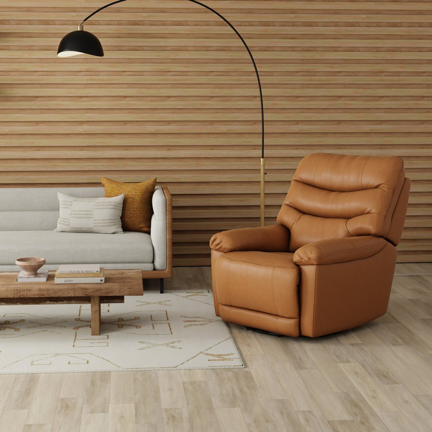 Recline + Retractable Footrest + 360° Swivel｜37"×39" Versatile Faux Leather Lounge Chair – Modern Minimalist, High-Elastic Fill, Living/Study/Balcony/TV Relax Sofa