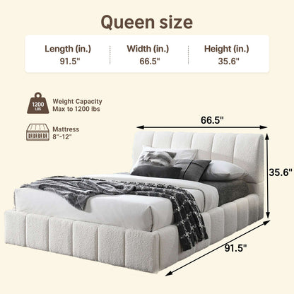 Tufted Teddy Velvet High-Weight Silent Platform Bed