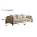 86-Inch Cloud-Feel Boucle Sofa, Modern Upholstered Cloud Couch Durable Comfy Boucle Sofa Deep Seat with Wooden Leg & Pillow Sofas, 3 Seater Couches for Living Room, Bedroom, Apartment, Beige