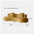 Oversized Sectional Cloud-Feel Couch, Modern Curved Modular Sectional Sofa with Deep Seat, Comfy Cloud-Feel Sofa for Living Room