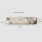 118.11" Modular Sectional Sofa, Cream Linen Fabric 4-Seat Couch with Swivel Accent Chair, Modern Minimalist Cloud-Feel Sofa for Living Room, Comfy Deep Seat