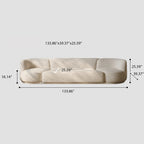 118.11" Modular Sectional Sofa, Cream Linen Fabric 4-Seat Couch with Swivel Accent Chair, Modern Minimalist Cloud-Feel Sofa for Living Room, Comfy Deep Seat