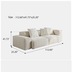112.6" Cloud-Feel Couch with Deep Seat, Covers Removable & Washable, Love Seat Sofas Furniture for Living Room,
