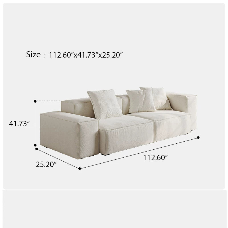 112.6" Cloud-Feel Couch with Deep Seat, Covers Removable & Washable, Love Seat Sofas Furniture for Living Room,