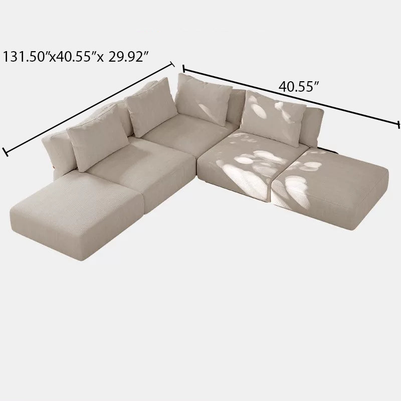 Cloud-Feel Sectional Couch for Living Room, Modular Convertible Sectional Couch, Sofa Cushion Covers Removable, Comfy Sofas with Chaise Ottomans for Apartment, Office