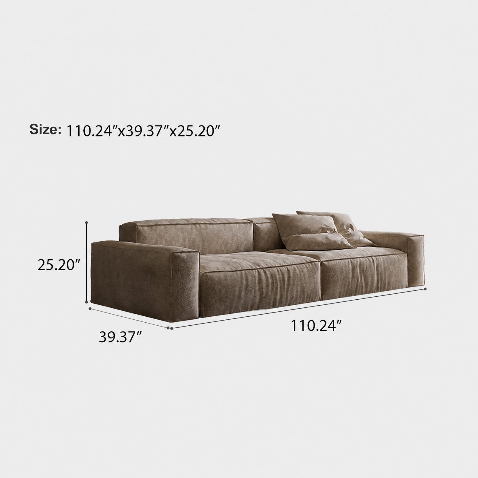 102.36" Cloud-Feel Sofa for Living Room, Modern Large Couches Chenille Deep Seat Sofa Set 3 Seats, Oversized Big Comfy Cloud-Feel Couch for House Office