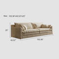 102.36" 3-Seater Linen Sofa, Modern Cloud-Feel Couch with Deep Seat, Comfy Upholstered Sofa for Living Room