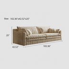 102.36" 3-Seater Linen Sofa, Modern Cloud-Feel Couch with Deep Seat, Comfy Upholstered Sofa for Living Room