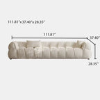 111.81" Sofa Cloud-Feel Couch, Modern Comfy Sofa Deep Seat Couch, Oversized 3-Seater Chenille Couches for Living Room, Office, Bedroom