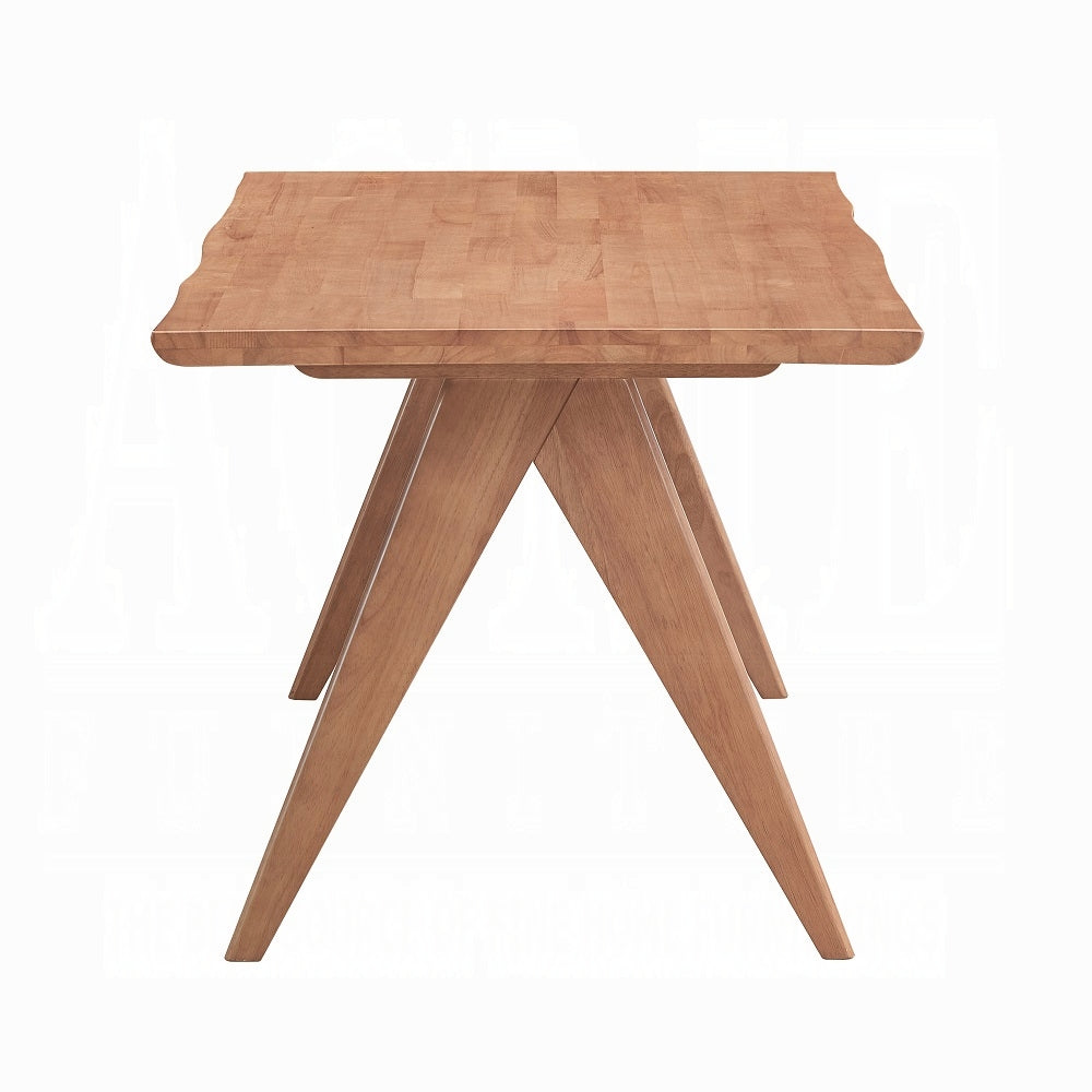 63inch Casual Stylish Natural Finish Rectangular Wooden Dining Table 1pc Mid-Century Modern Kitchen Dining Furniture