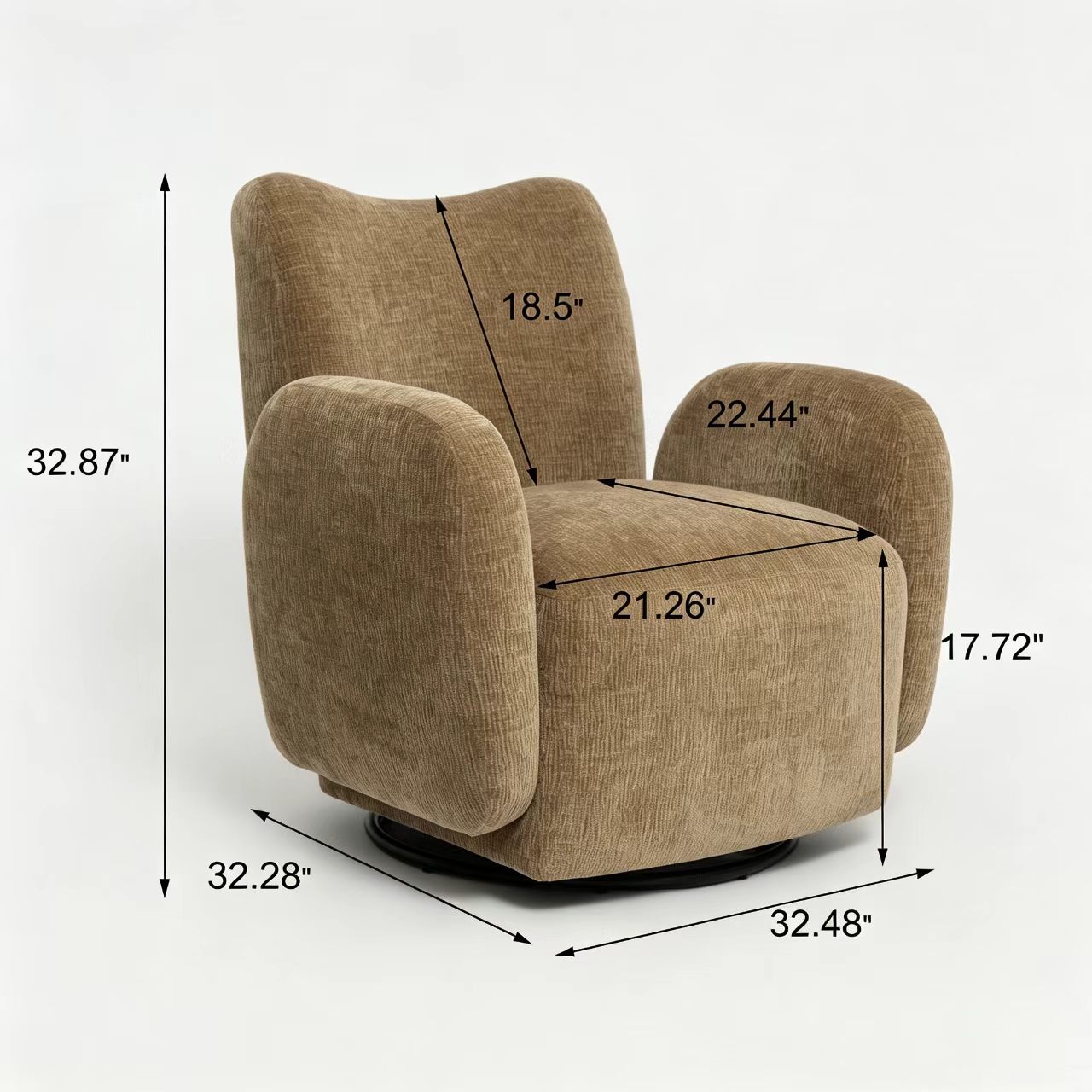 Space-Saving 32.48" Fabric Accent Chair, Lightweight Single Sofa for Apartments