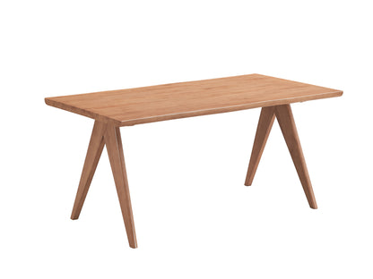 63inch Casual Stylish Natural Finish Rectangular Wooden Dining Table 1pc Mid-Century Modern Kitchen Dining Furniture