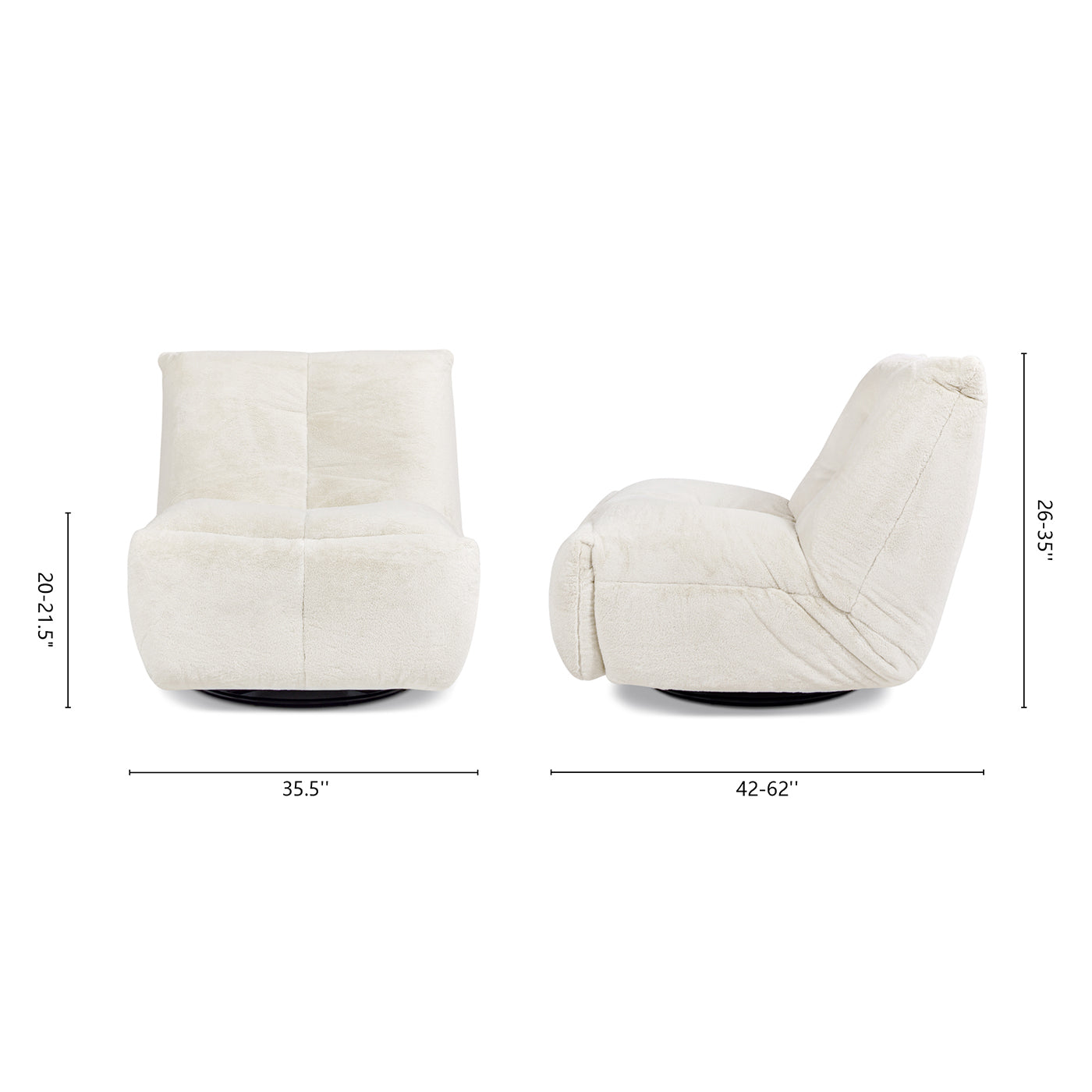 42″ to 62″ Stretchable Lounge Chair with Raised Footrest & Tiltable Back – Fits Any Space