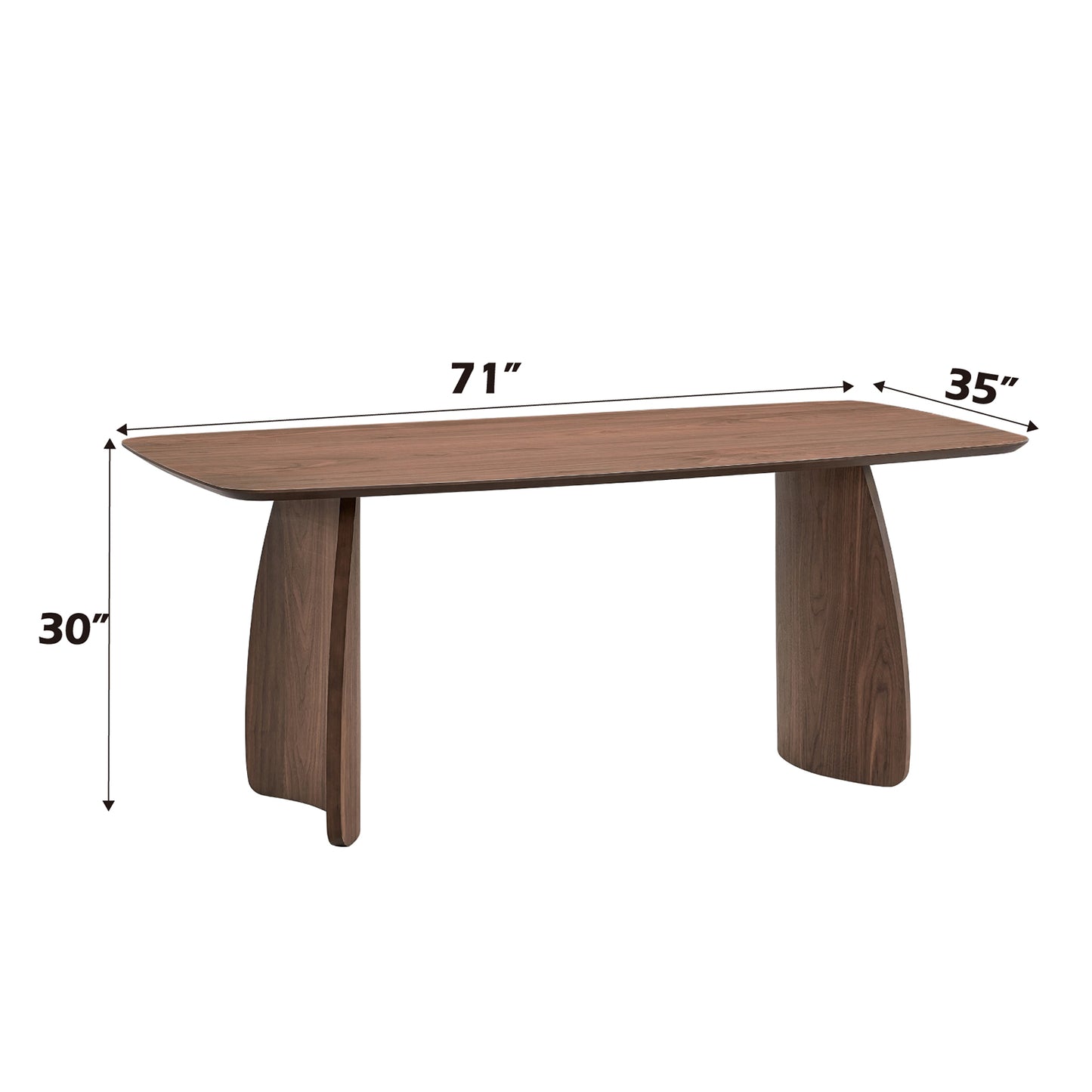 71inch Walnut Finish Dining Table