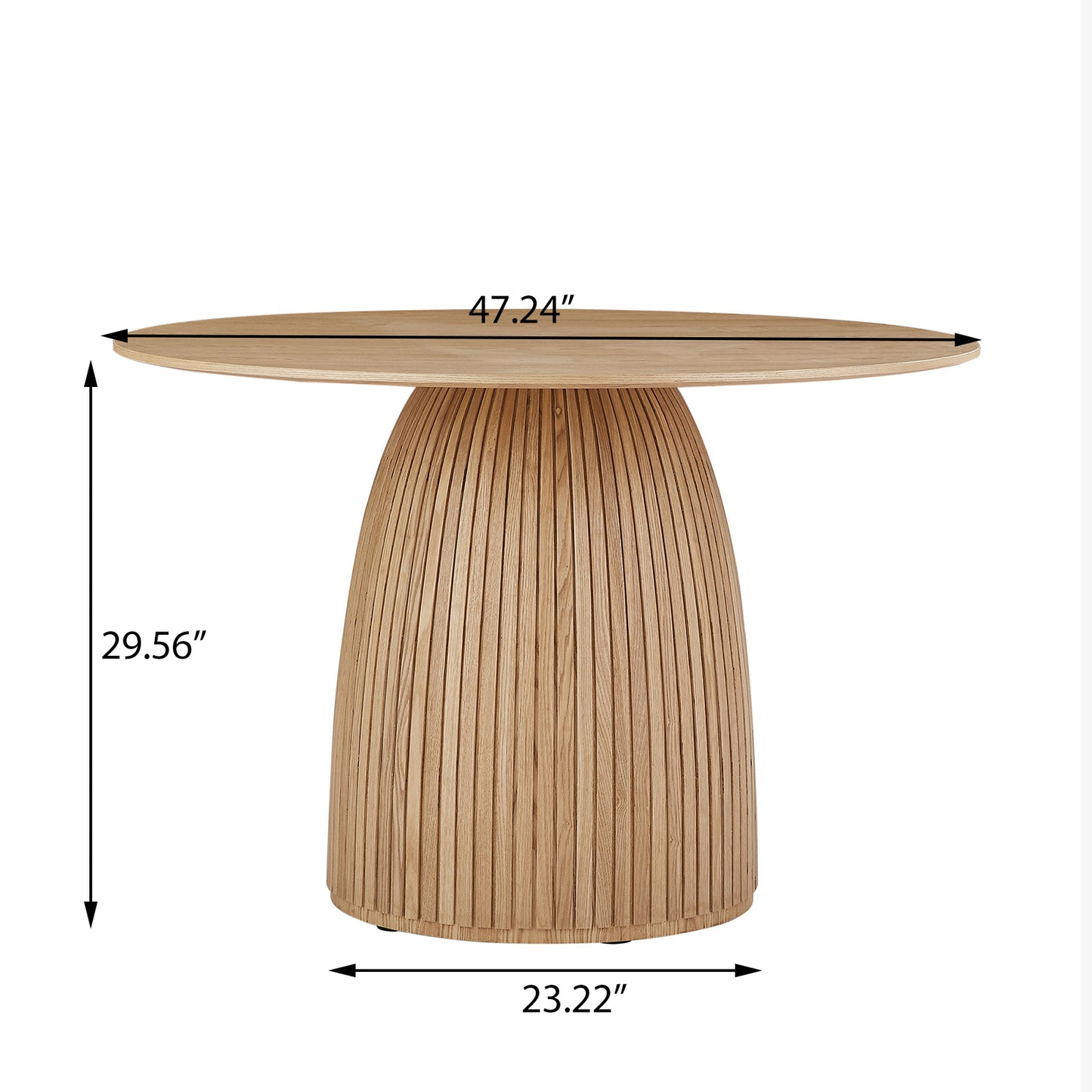 Round Dining Table Modern Wood Kitchen Table 47.24" Circular Tabletop for Leisure Coffee Table OAK.