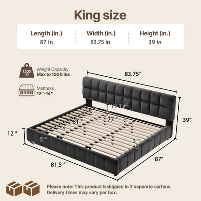Queen Size Modern Cloud-Feel Bed Frame